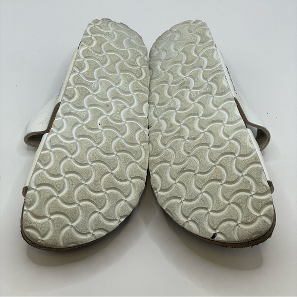 Birkenstock Arizona Slide Sandals White Leather Women’s Sz 7 EU 38 - Picture 9 of 9